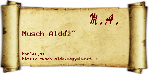 Musch Aldó névjegykártya